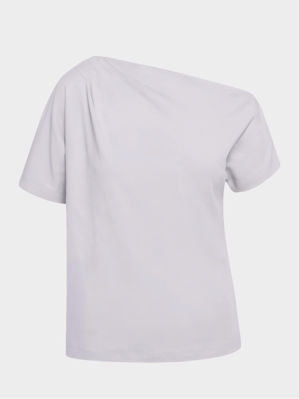 Artitzia Double-knit 100% cotton Lilac One-shoulder InterLock Script Top- Medium